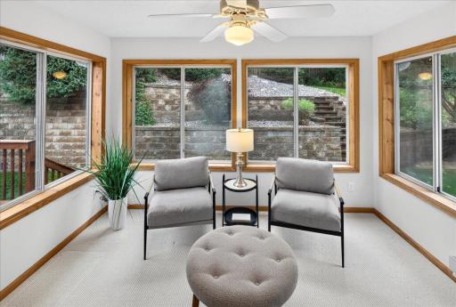 Enjoy your 4 season porch with cup of coffee in the morning.