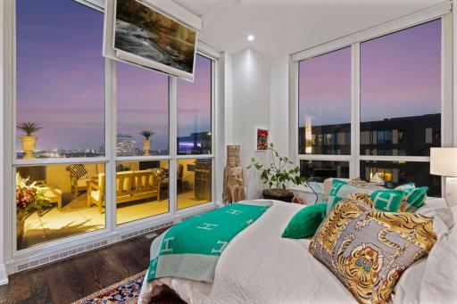 The owner’s suite pairs sophisticated technology with thoughtful comfort, including integrated Sonos audio, Lutron bedside controls and layered window treatments with Silhouette shades for filtered light and privacy, plus dedicated blackout shades.