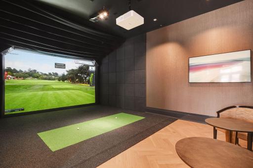 The golf simulator lounge provides a polished setting to work on your game, entertain friends or enjoy a round without leaving the building.