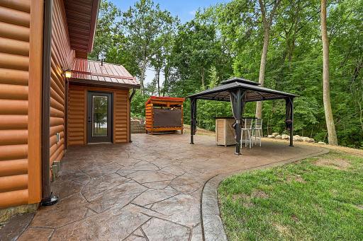 Huge Stamped Concrete Patio w/ Pergula