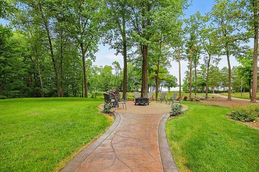 Stamped Concrete Sidewalk to Firepit