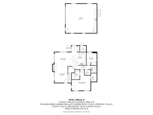 Main Floor House and Garage Floor Plan