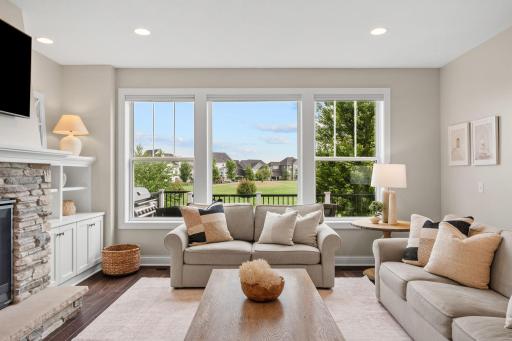 Look at the view of green space out your family room windows!