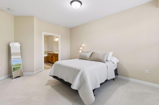 Primary bedroom with neutral decor, bring in your own theme! Primary bath and two closets, great storage