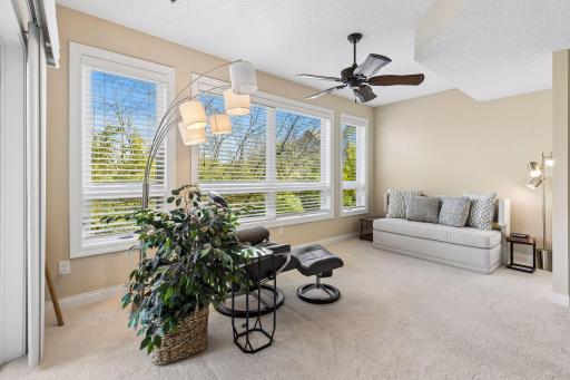 great space to curl up with a book, play games or do a puzzle; deck is off to the left with a patio door for access!