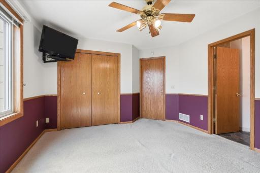 The primary bedroom includes the added convenience of its own private ¾ bath.