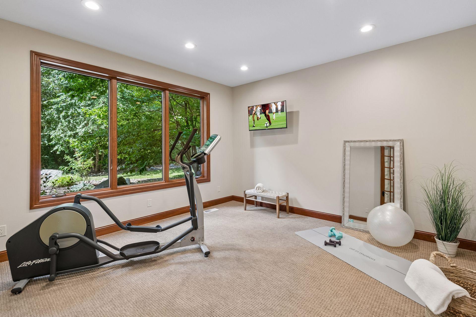 Lower level exercise room or flex room, however you desire