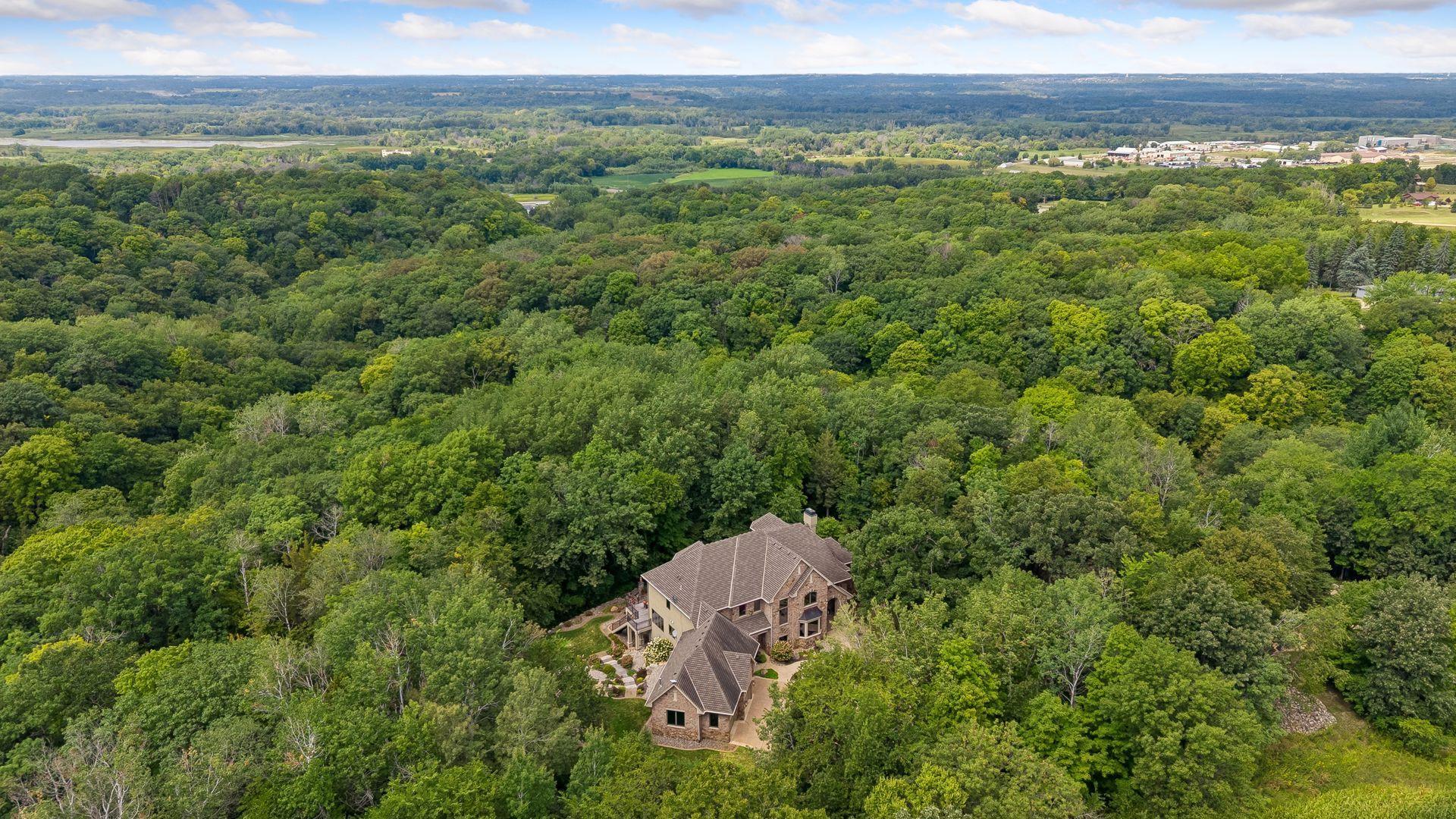 Aerial views of this private 48 acre estate