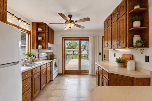 Bright Kitchen with Backyard Views - Virtually Staged