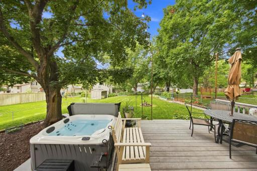 Spacious deck with brand-new hot tub—perfect for relaxing or entertaining