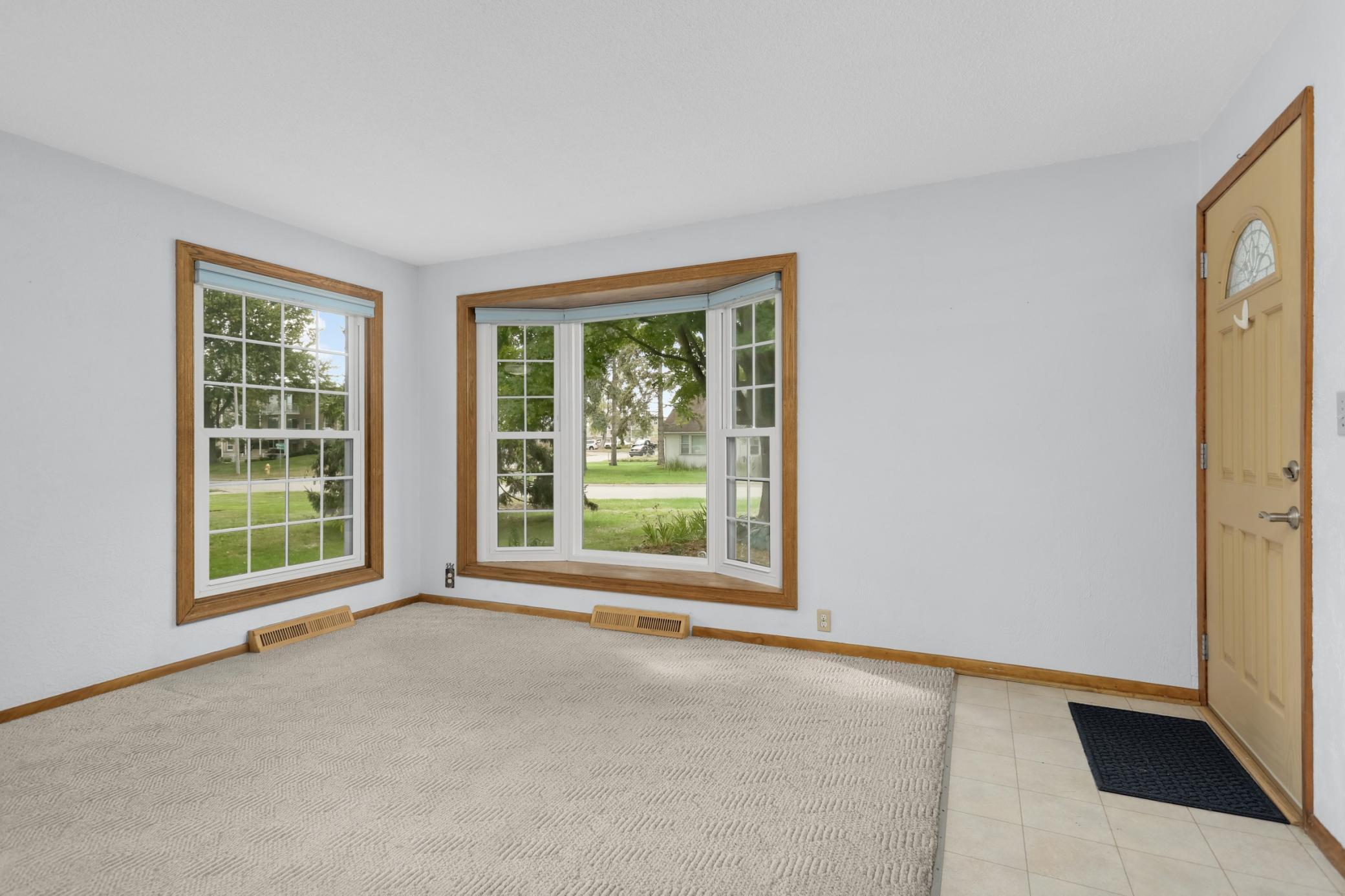 West and south-facing windows fill the living space with light -- and afford pretty views year-round.