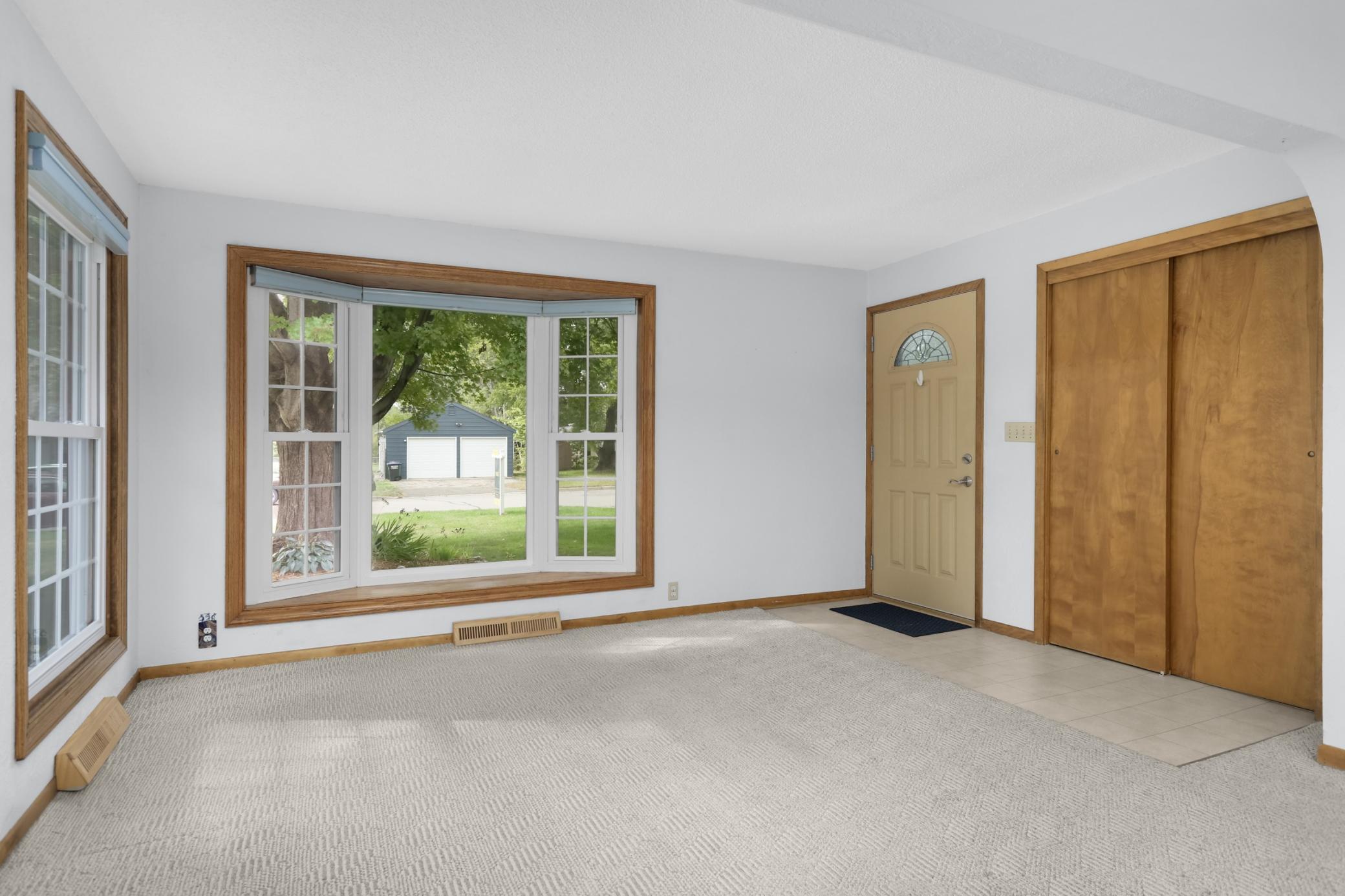 A tiled entry and large coat closet make keeping things neat and clean a snap.