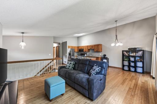 The open-concept design allows connection without sacrificing defined spaces.