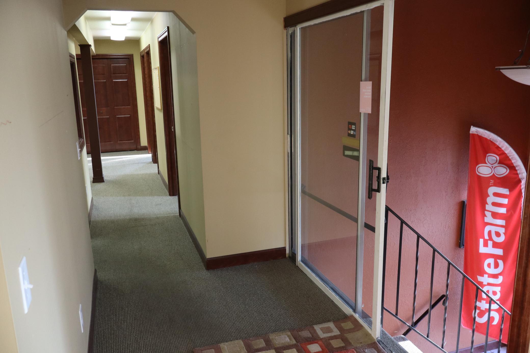 Entrance to office area on right side
