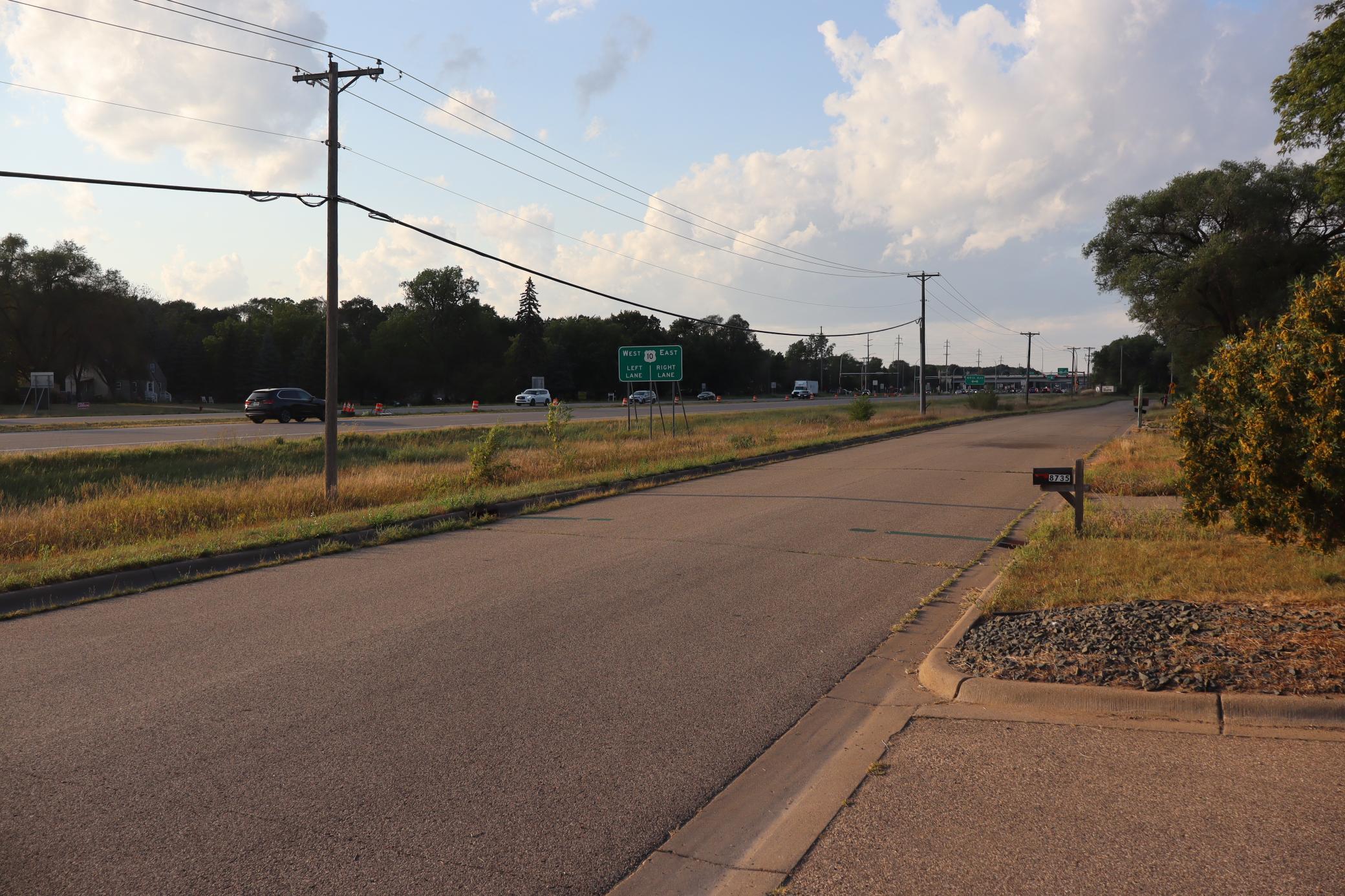Front view looking towards Hwy 10