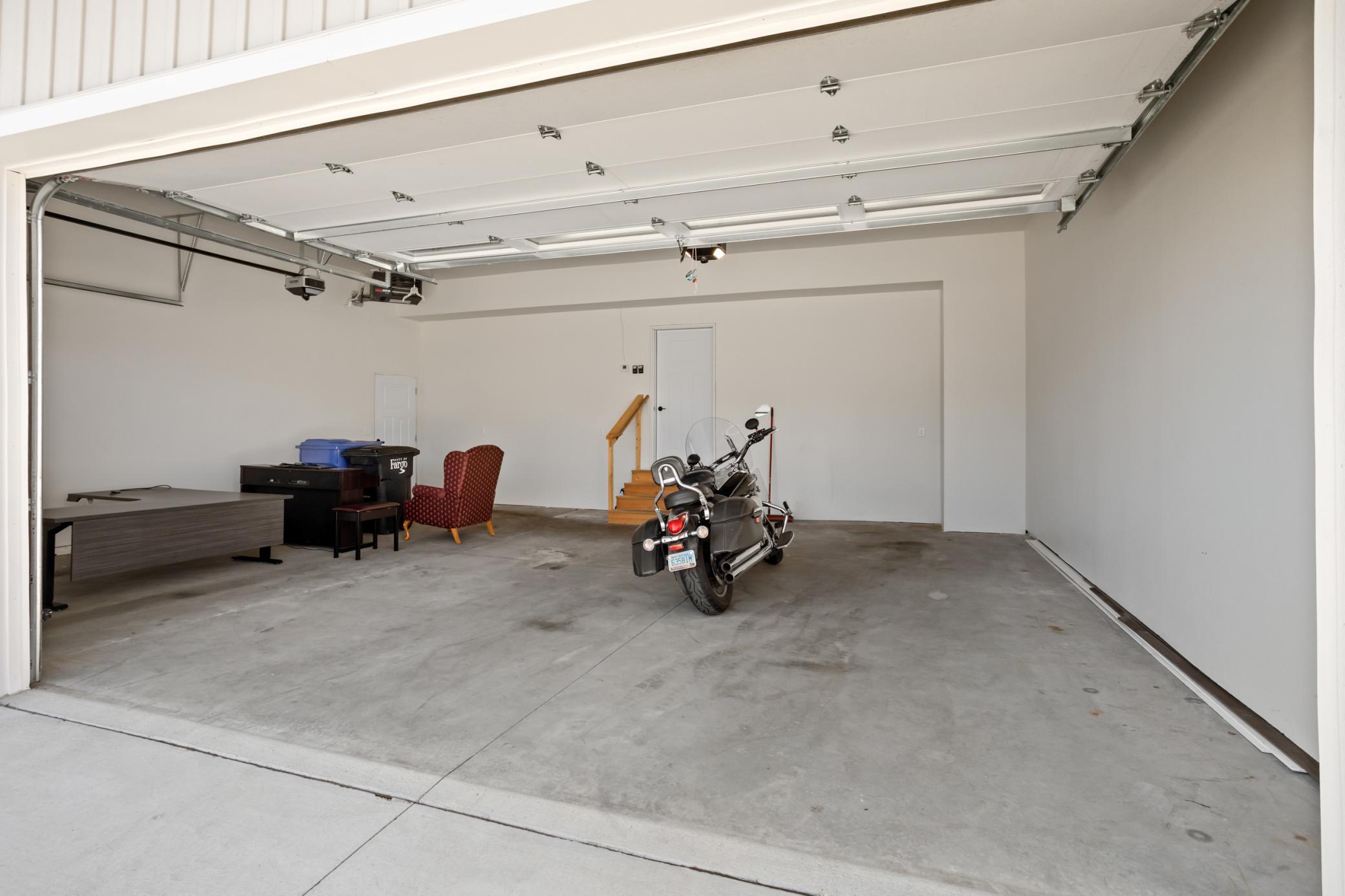 fully finished, insulated, heated garage