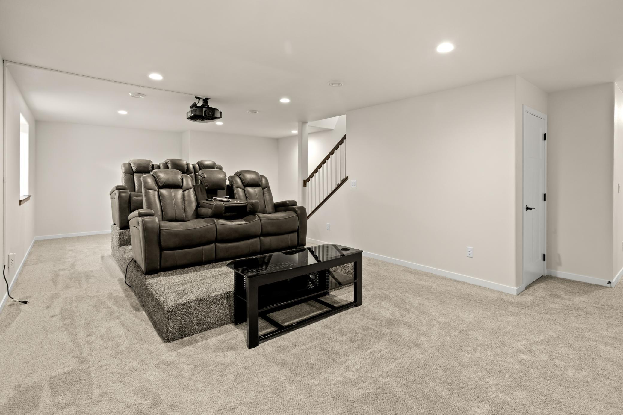 basement living room / theater room