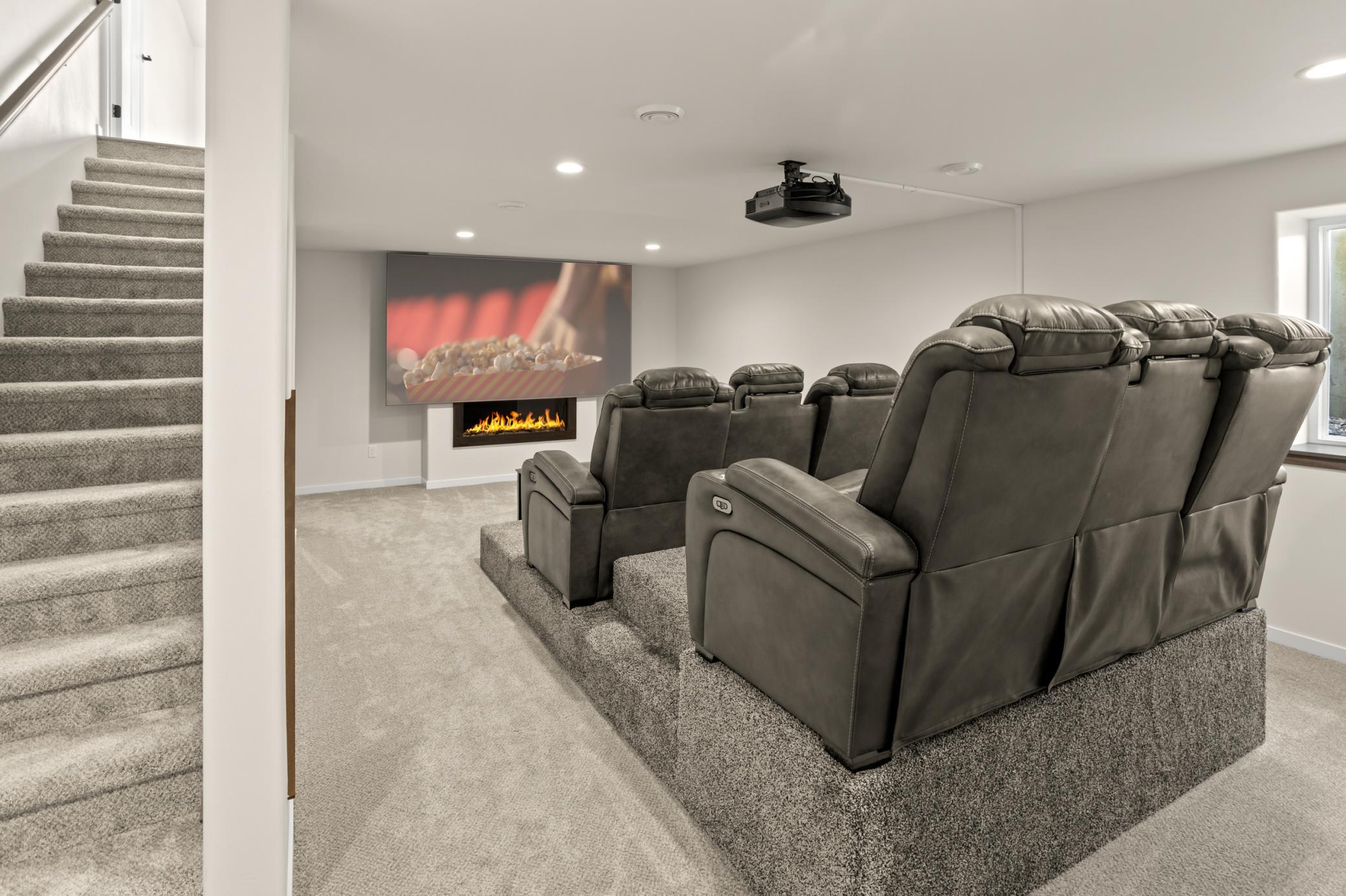 basement living room / theater room
