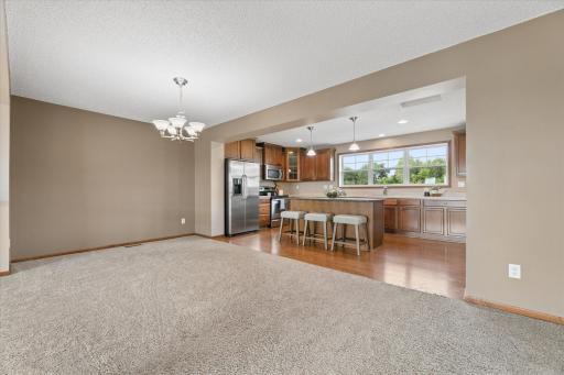 Open-concept dining area and kitchen.