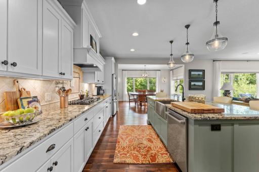 Another perspective of this sleek and stylish kitchen.