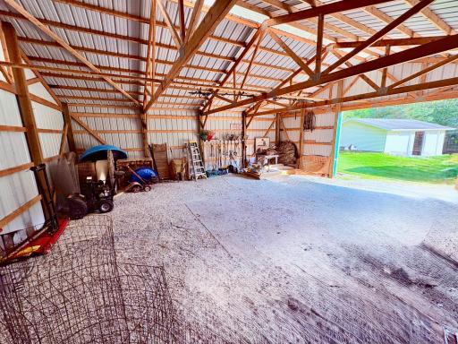 Inside pole shed