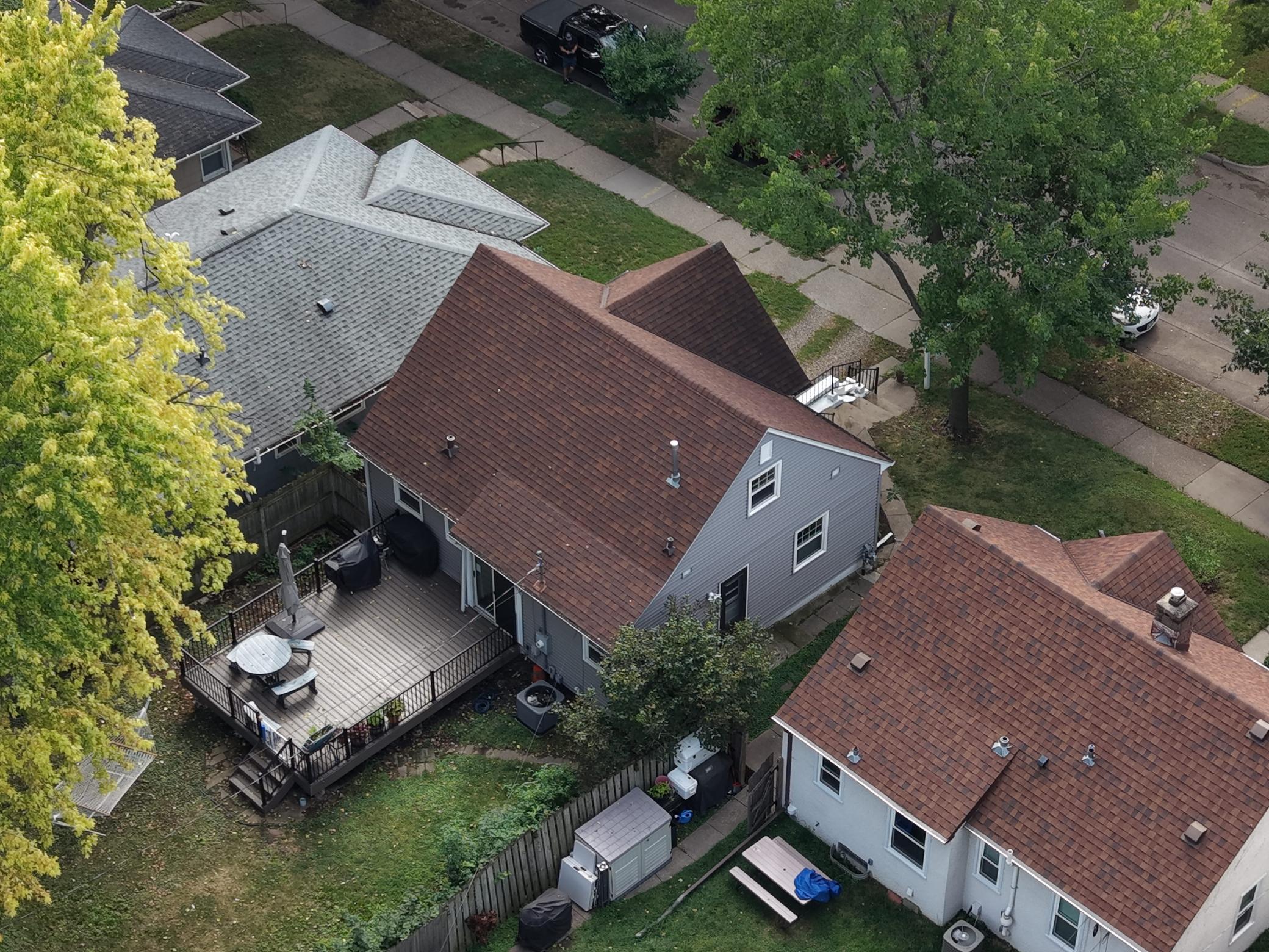 Zoomed in overhead view