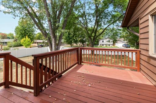 Huge deck with stairs leading to your amazing backyard, perfect for relaxing, entertaining & summer fun!