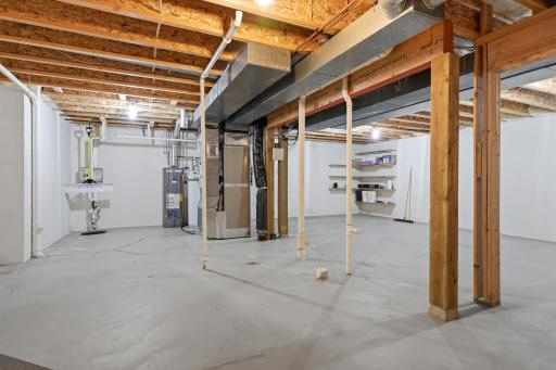 Most of the lower level is unfinished and ready for your ideas. There is one finished room in the lower level