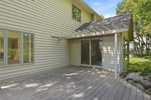 Just of the main level 4 season sun room is a very large private deck. maintenance free AZEK decking