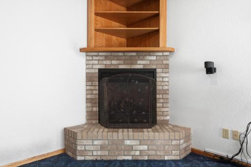 Fireplace located in lower level family room.