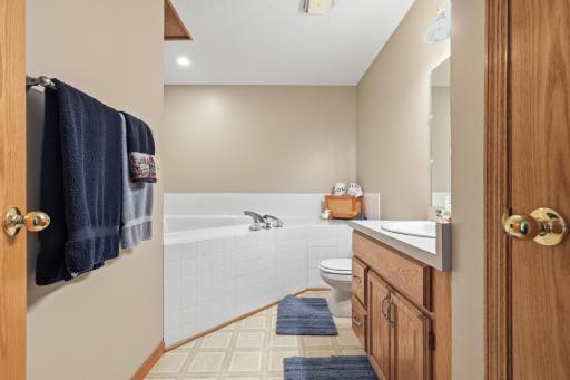 Full bathroom in the lower level