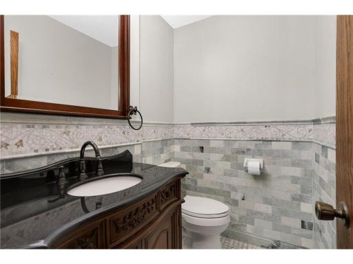 Bath on main level with custom tile