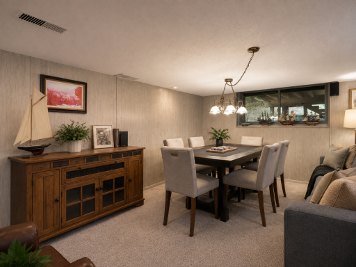Large lower level family room