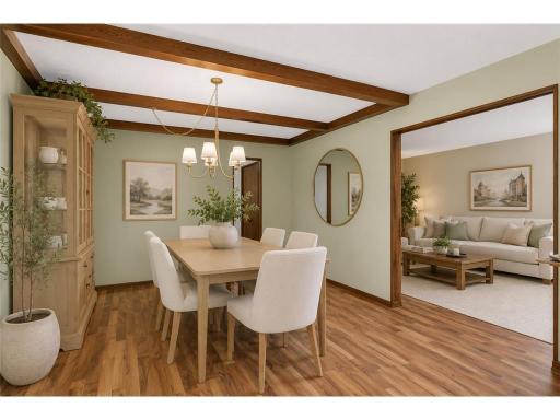 Main level dining room off kitchen and living room