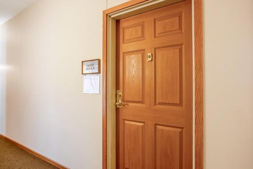 Hosting overnight visitors is easy with two hotel-like guest suites available for rent within the building.