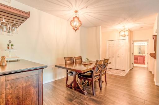Another view of the formal dining space, which flows easily into the surrounding living areas.