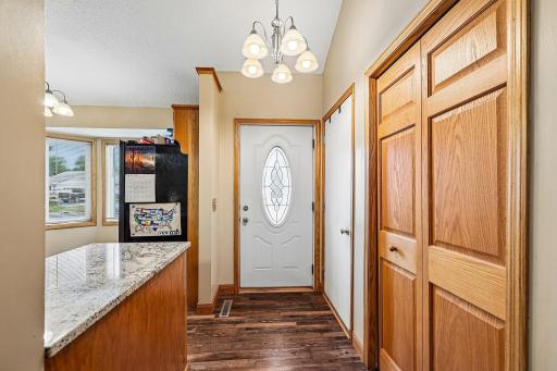 Bright entryway creates a warm first impression.