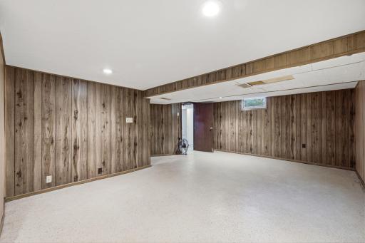 Family room in the lower level