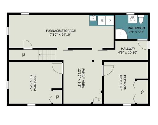 Lower-level floor plan for 502 Central Ave S.