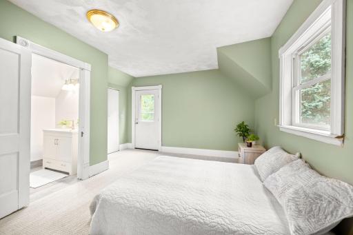 Primary bedroom on the upper level.