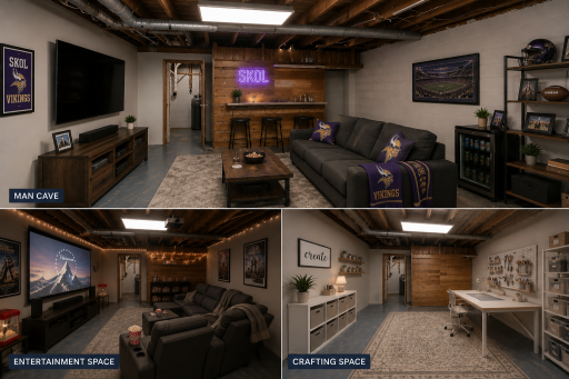 Basement virtually Staged