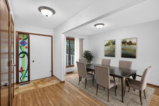 Open dining room gives feeling of spaciousness
