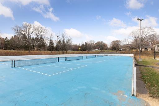 Walk to Marie Park, with pickleball courts!
