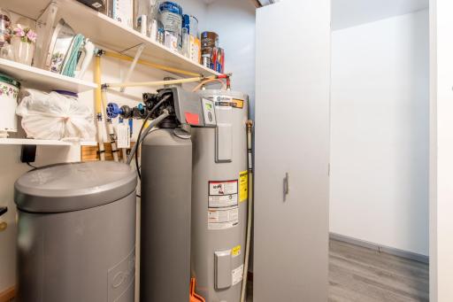 Water heater & softener in laundry room closet