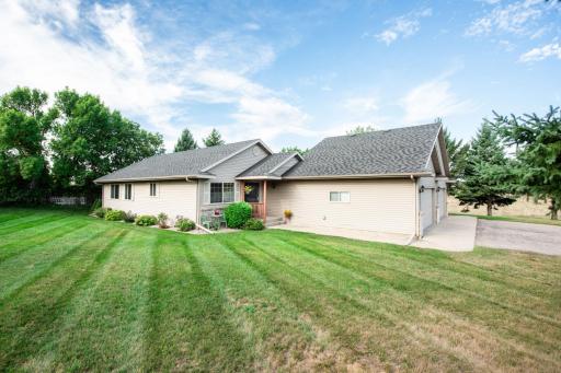 Large side yard with underground sprinklers