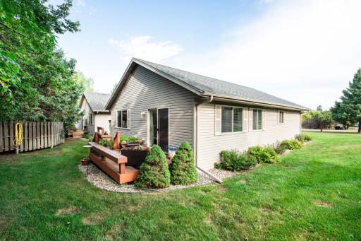 The back of the home is a quiet sanctuary