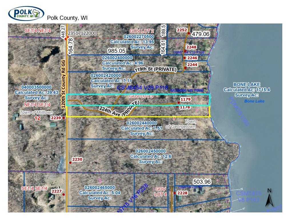 Map from the County showing both lots