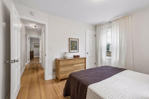 View from second bedroom down hall