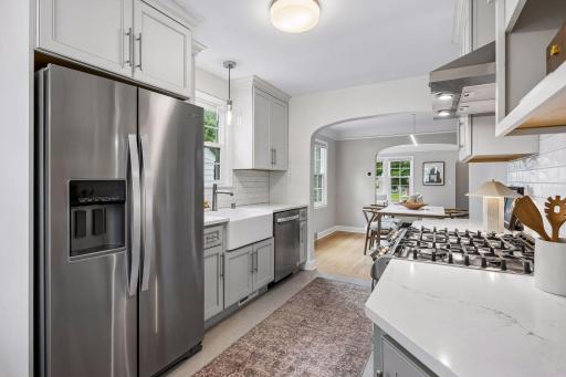 Cabinets to the ceiling maximize storage space