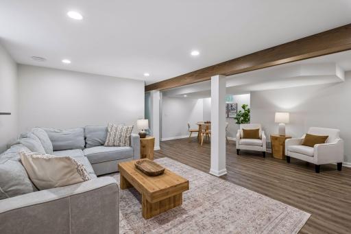 Three different conversation areas in lower level